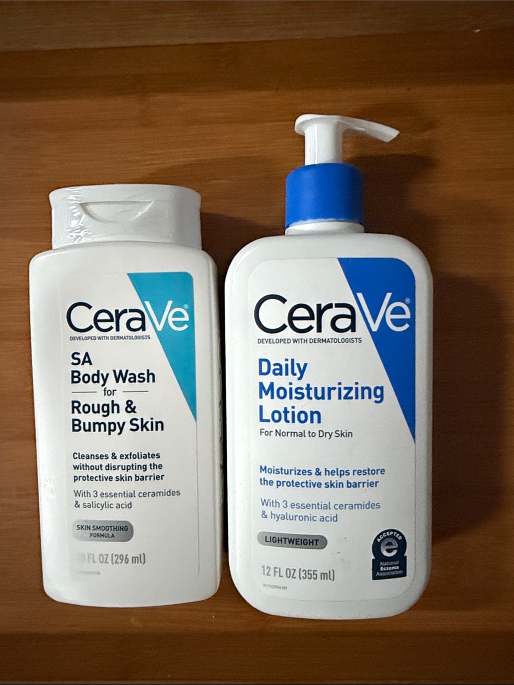 CeraVe Moisturizing Lotion & Body Wash Set - Blue and White Bottles